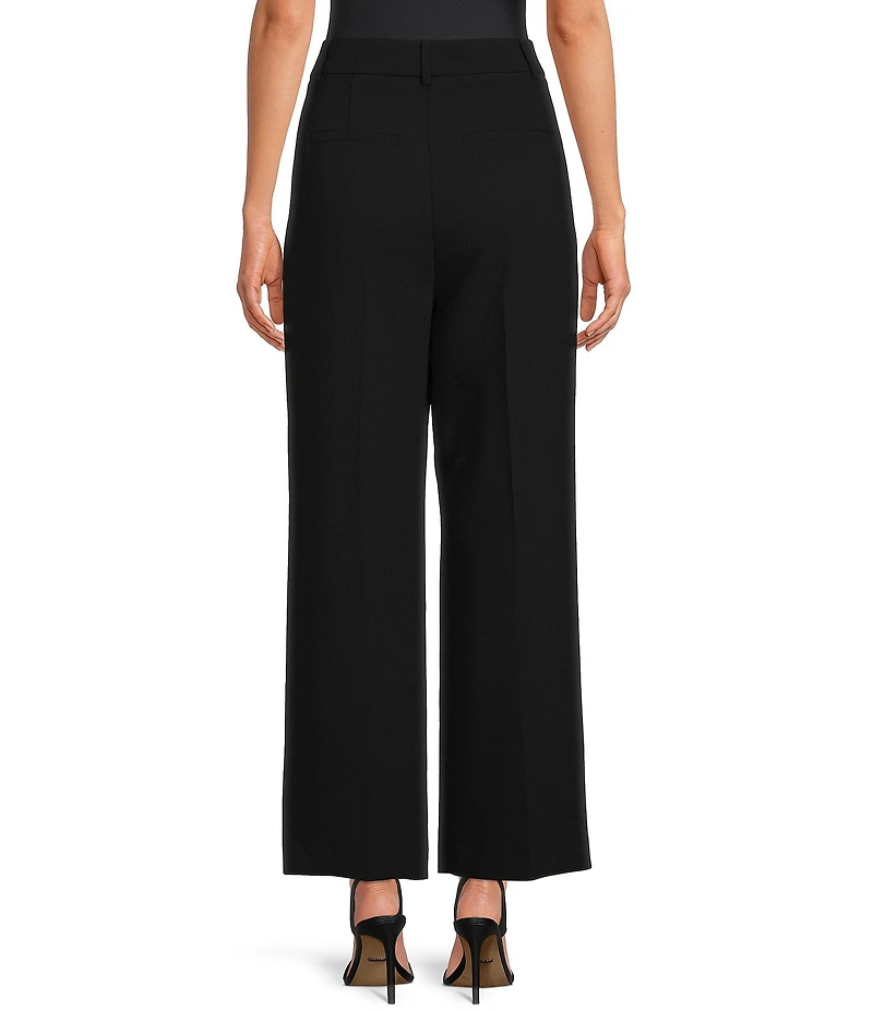 Gianni Bini Hartley Crepe Pleated Straight Wide Leg Coordinating Pants