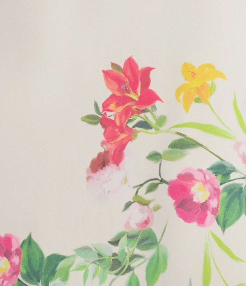 Gianni Bini Haven Satin Floral Print V-Neck Sleeveless Midi Slip Dress