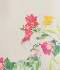 Gianni Bini Haven Satin Floral Print V-Neck Sleeveless Midi Slip Dress