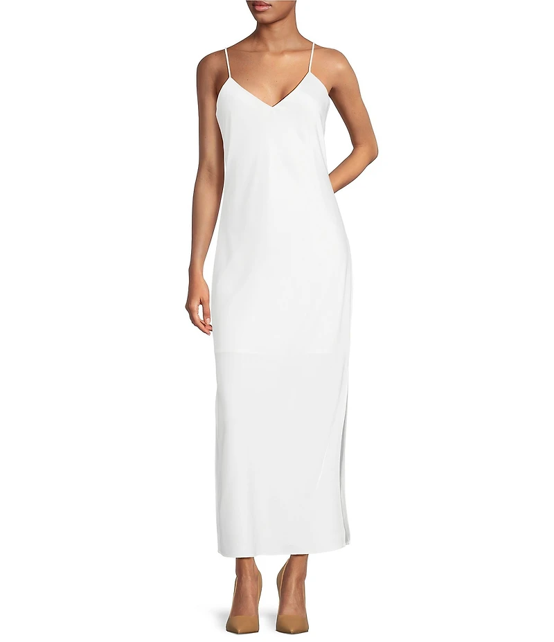Gianni Bini Haven Satin V-Neck Sleeveless Maxi Slip Dress