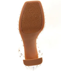 Gianni Bini Hazell Pearl Embellished Ankle Wrap Platform Sandals