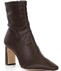 Gianni Bini Irvin Stretch Faux Leather Block Heel Booties