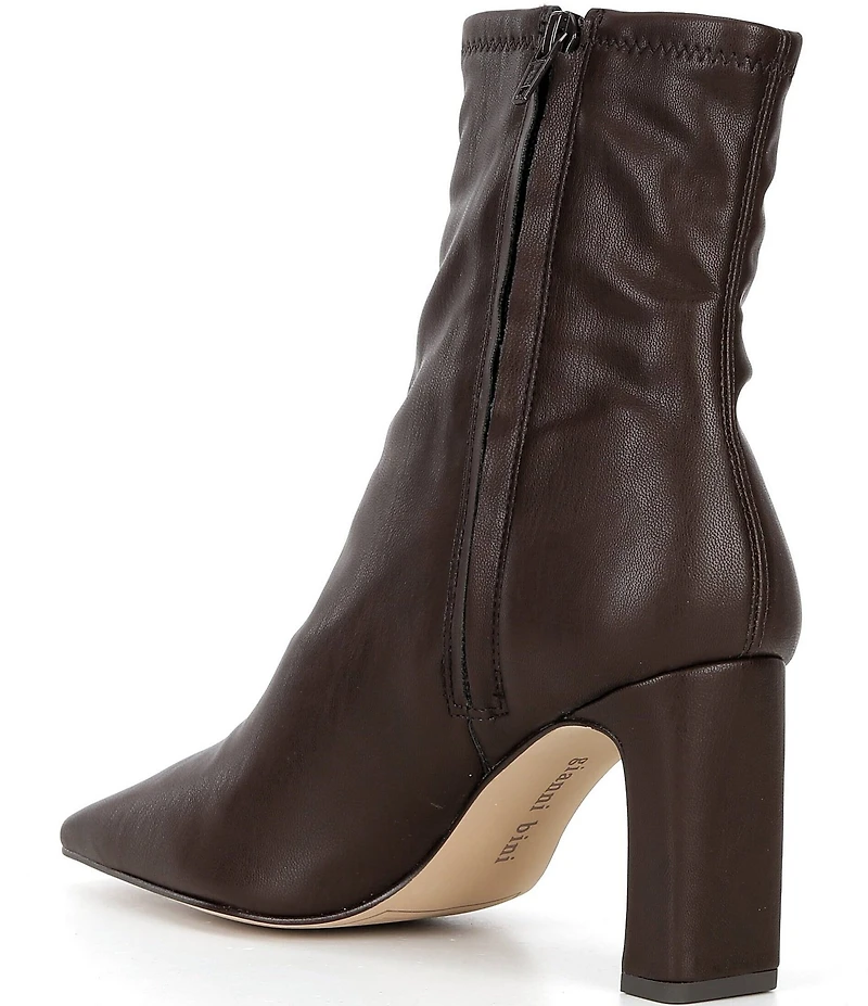 Gianni Bini Irvin Stretch Faux Leather Block Heel Booties