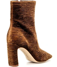 Gianni Bini Irvin Stretch Ruched Velvet Block Heel Booties