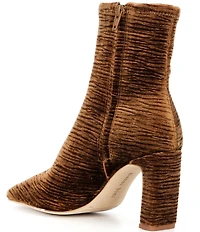 Gianni Bini Irvin Stretch Ruched Velvet Block Heel Booties