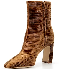 Gianni Bini Irvin Stretch Ruched Velvet Block Heel Booties