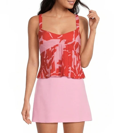 Gianni Bini Janine Sweetheart Neck Sleeveless Printed Tank