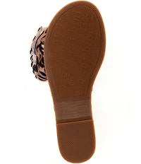 Gianni Bini Jaxson Three Animal Print Mismatched Rhinestone Buckle Slide Sandals