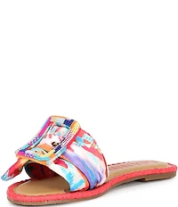 Gianni Bini Jaxson Two Print Mismatched Buckle Ornament Slide Sandals