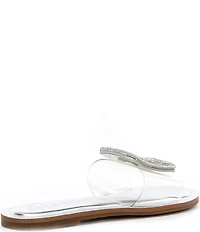 Gianni Bini Jaxx Clear Mismatched Rhinestone Ornament Flat Slide Sandals