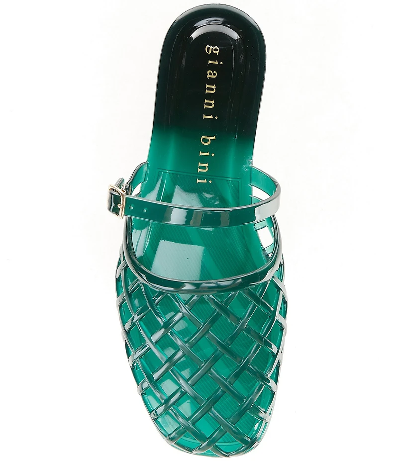 Gianni Bini Jayne Jelly Woven Mary Jane Flat Mules