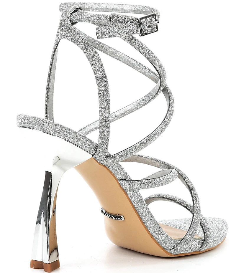 Gianni Bini Jazz Glitter Ankle Wrap Strappy Dress Sandals
