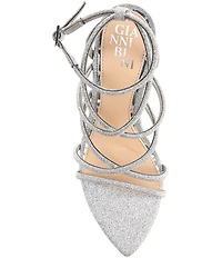 Gianni Bini Jazz Glitter Ankle Wrap Strappy Dress Sandals