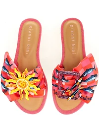 Gianni Bini Jelassi Mismatched Sun and Sardine Ornament Slide Sandals