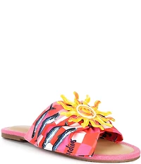 Gianni Bini Jelassi Mismatched Sun and Sardine Ornament Slide Sandals