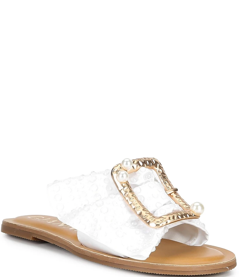 Gianni Bini Jelen Mismatched Pearl Starfish Ornament Slide Sandals