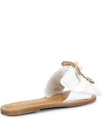 Gianni Bini Jelen Mismatched Pearl Starfish Ornament Slide Sandals