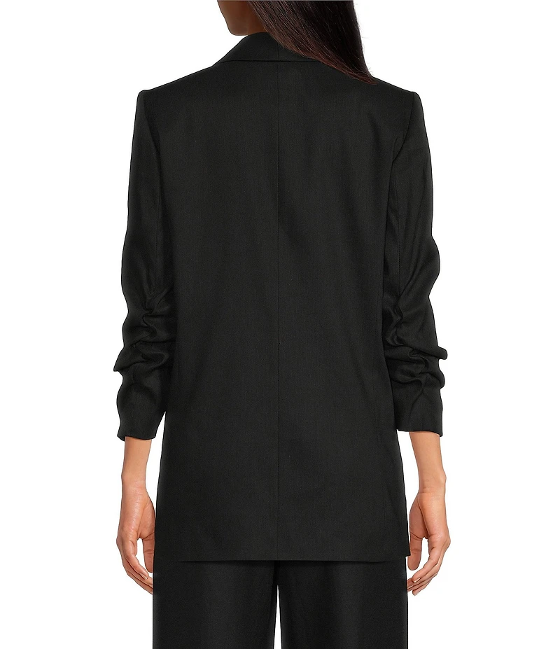 Gianni Bini Jemma Notch Lapel Collar Long Sleeve Linen Blazer
