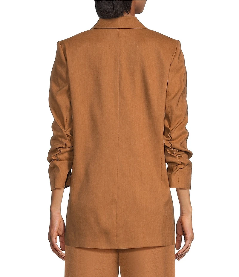 Gianni Bini Jemma Notch Lapel Collar Long Sleeve Linen Blazer