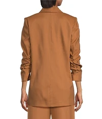 Gianni Bini Jemma Notch Lapel Collar Long Sleeve Linen Blazer