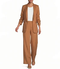 Gianni Bini Jemma Notch Lapel Collar Long Sleeve Linen Blazer