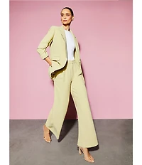 Gianni Bini Jemma Ruched 3/4 Sleeve Shawl Collar Twill Boyfriend Blazer