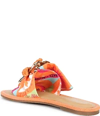Gianni Bini Jerome Mismatched Raffia and Swirl Ornament Slide Sandals