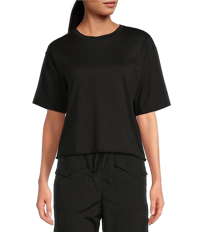 Gianni Bini Jersey Knit Crew Neck Short Sleeve Relaxed Tee Shirt