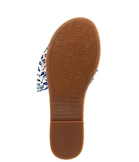 Gianni Bini Jillian Printed Mismatched Shell Ornament Slide Sandals