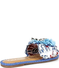 Gianni Bini Jillian Printed Mismatched Shell Ornament Slide Sandals