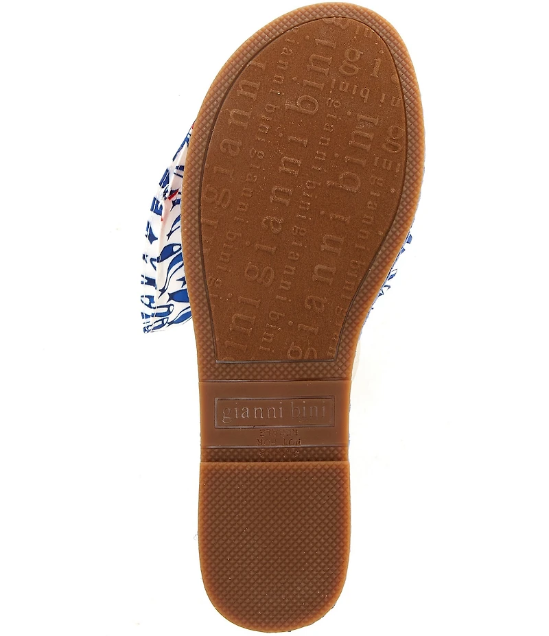 Gianni Bini Jillian Printed Mismatched Shell Ornament Slide Sandals