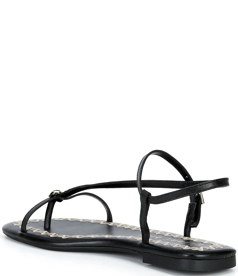 Gianni Bini Joel Strappy Leather Metal Hardware Flat Sandals