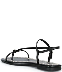 Gianni Bini Joel Strappy Leather Metal Hardware Flat Sandals