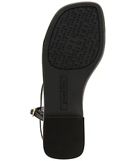 Gianni Bini Joel Strappy Leather Metal Hardware Flat Sandals