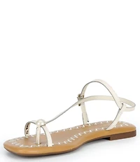 Gianni Bini Joel Strappy Leather Pearl Ornament Flat Sandals