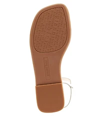 Gianni Bini Joel Strappy Leather Pearl Ornament Flat Sandals
