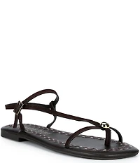 Gianni Bini Joel Strappy Suede Metal Hardware Flat Sandals
