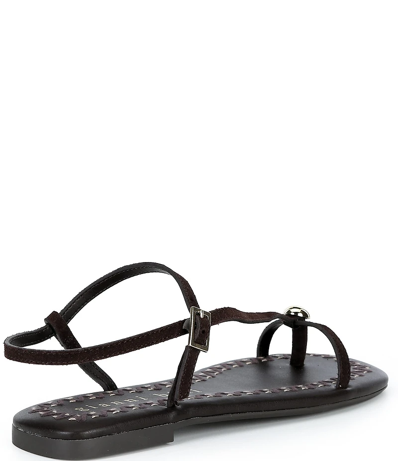 Gianni Bini Joel Strappy Suede Metal Hardware Flat Sandals