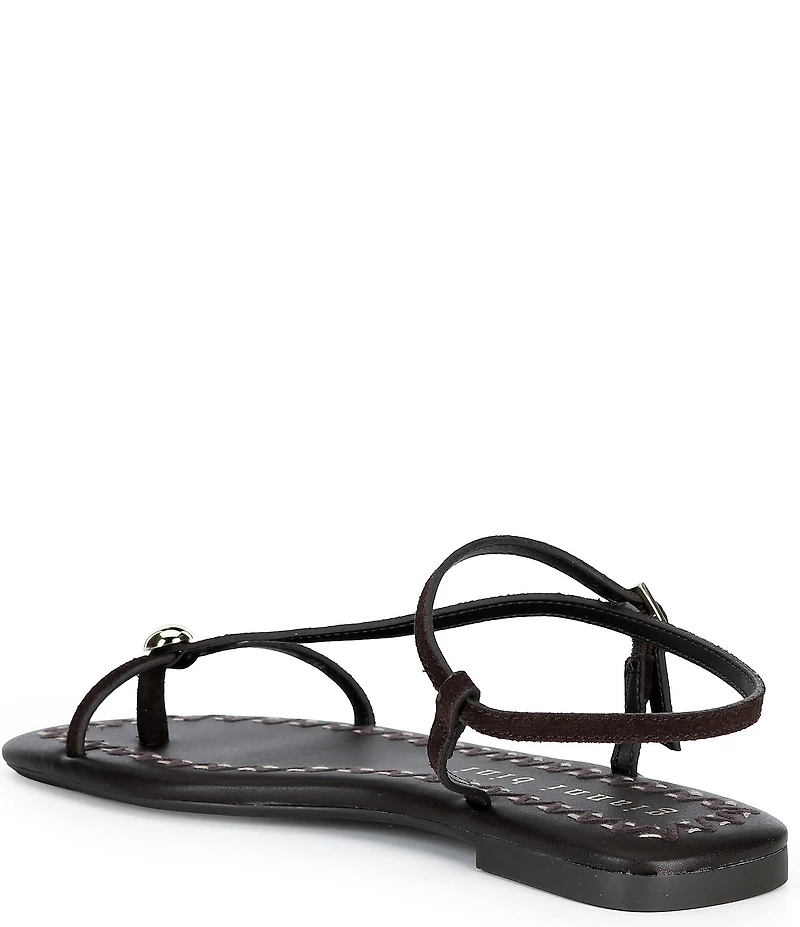Gianni Bini Joel Strappy Suede Metal Hardware Flat Sandals