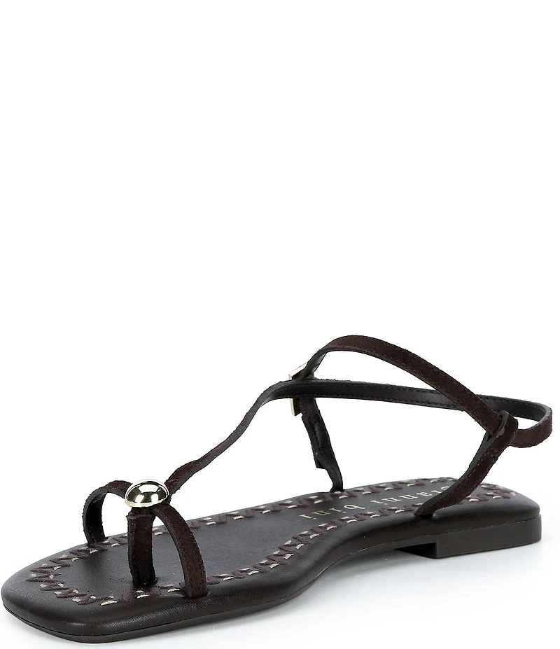Gianni Bini Joel Strappy Suede Metal Hardware Flat Sandals