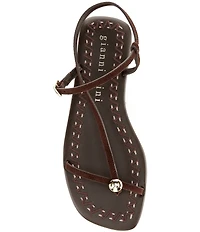 Gianni Bini Joel Strappy Suede Metal Hardware Flat Sandals