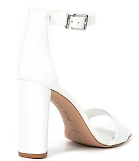 Gianni Bini Joenah Leather Two Piece Ankle Strap Block Heel Dress Sandals