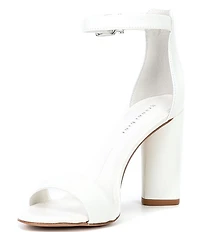 Gianni Bini Joenah Leather Two Piece Ankle Strap Block Heel Dress Sandals