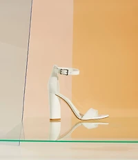 Gianni Bini Joenah Leather Two Piece Ankle Strap Block Heel Dress Sandals