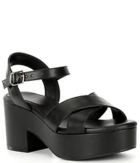 Gianni Bini Joize Leather Cross Band Platform Sandals