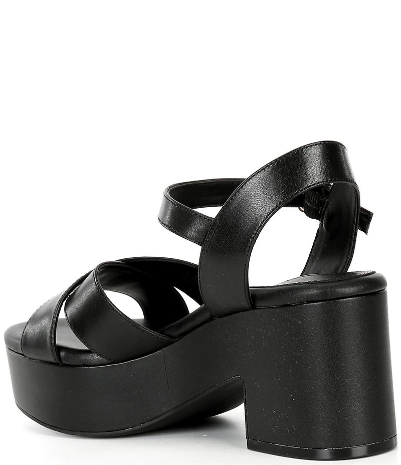 Gianni Bini Joize Leather Cross Band Platform Sandals