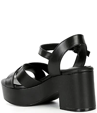 Gianni Bini Joize Leather Cross Band Platform Sandals