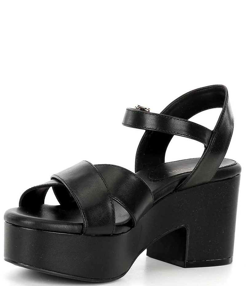 Gianni Bini Joize Leather Cross Band Platform Sandals