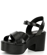 Gianni Bini Joize Leather Cross Band Platform Sandals