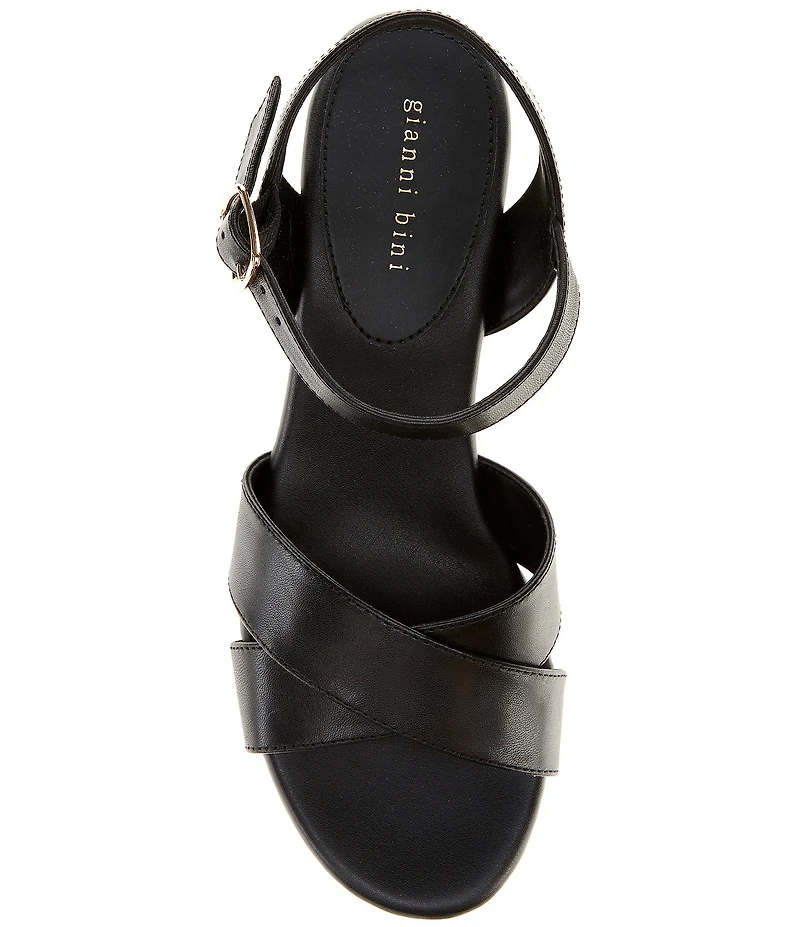 Gianni Bini Joize Leather Cross Band Platform Sandals